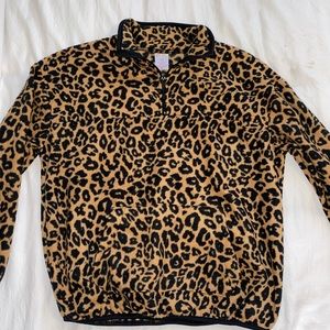 Cheetah print crew neck